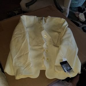 Pastel yellow skirt suit